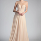 A-Line Chiffon Dress with Illusion Neckline - RoshelLuxe.com