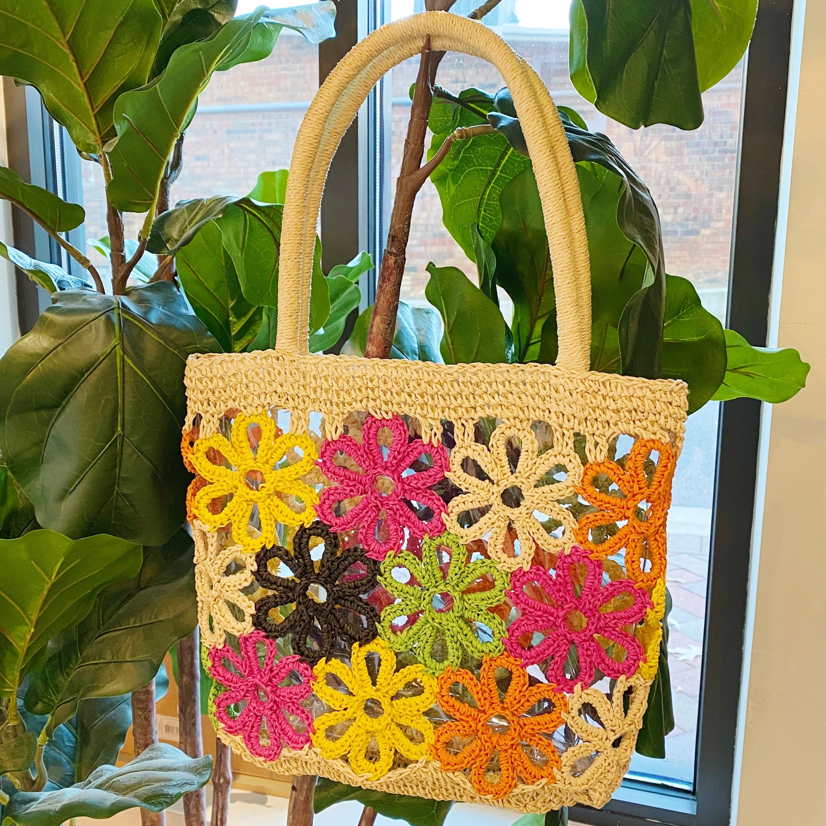 Hand Made Flower Power Tote - RoshelLuxe.com