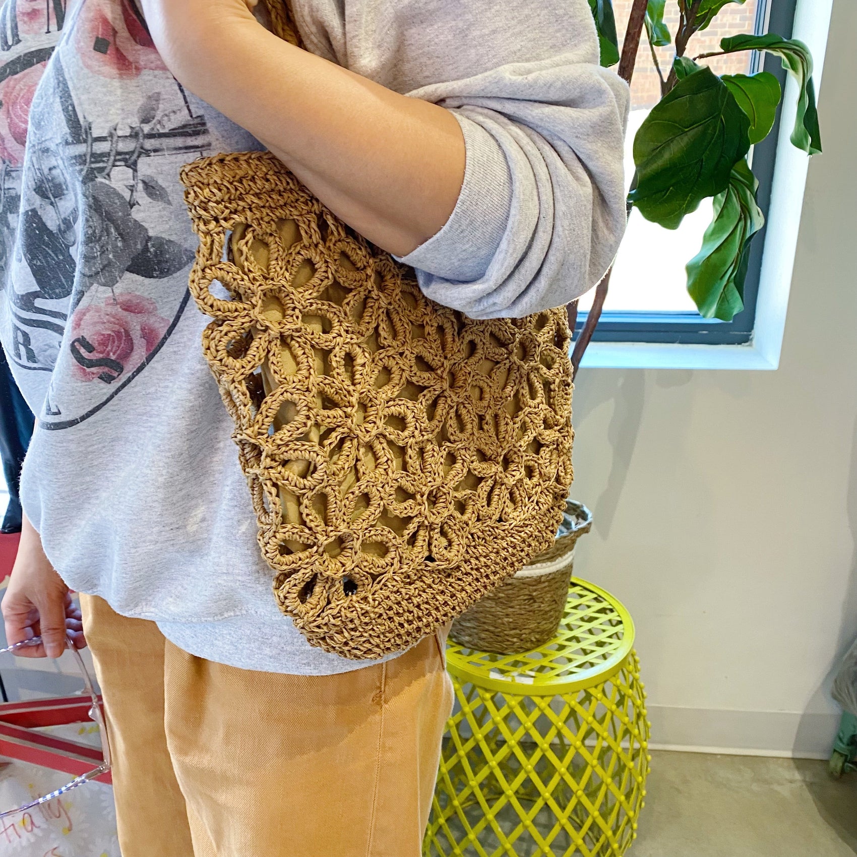 Hand Made Muted Floral Tote - RoshelLuxe.com