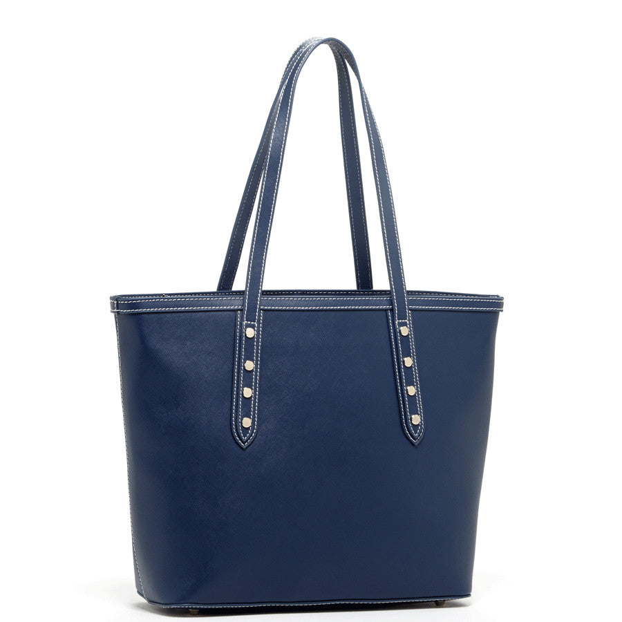 Blue Leather Shoulder Bag - RoshelLuxe.com