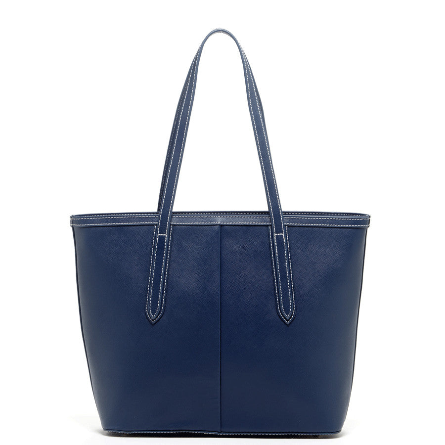 Blue Leather Shoulder Bag - RoshelLuxe.com