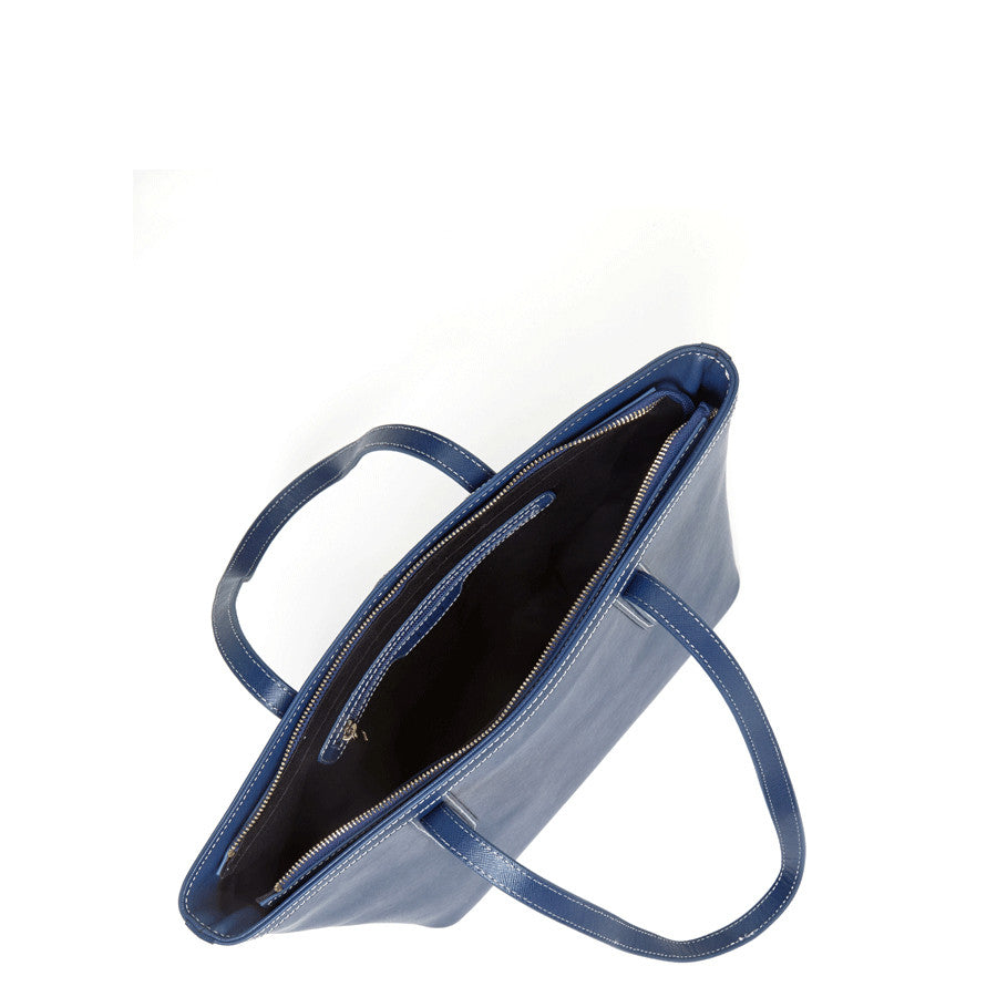 Blue Leather Shoulder Bag - RoshelLuxe.com