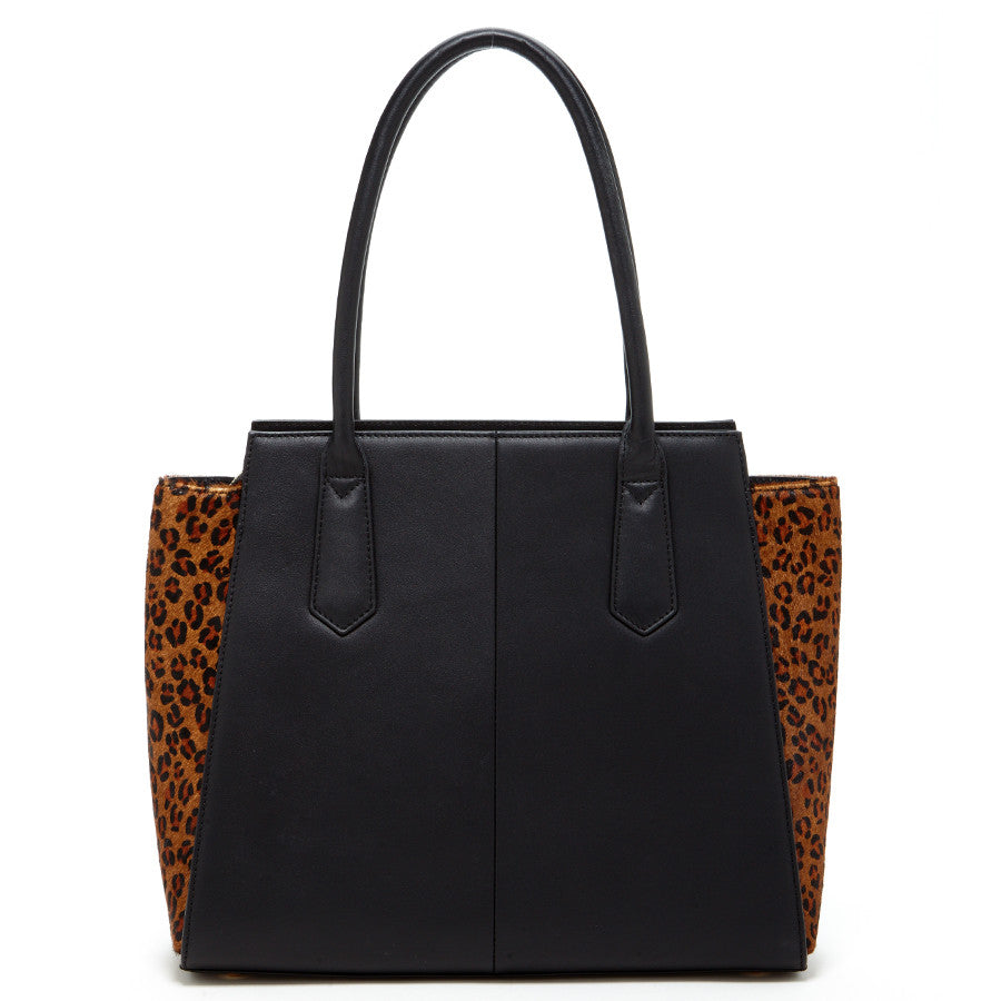 Jody Black Leather Tote Bag - RoshelLuxe.com