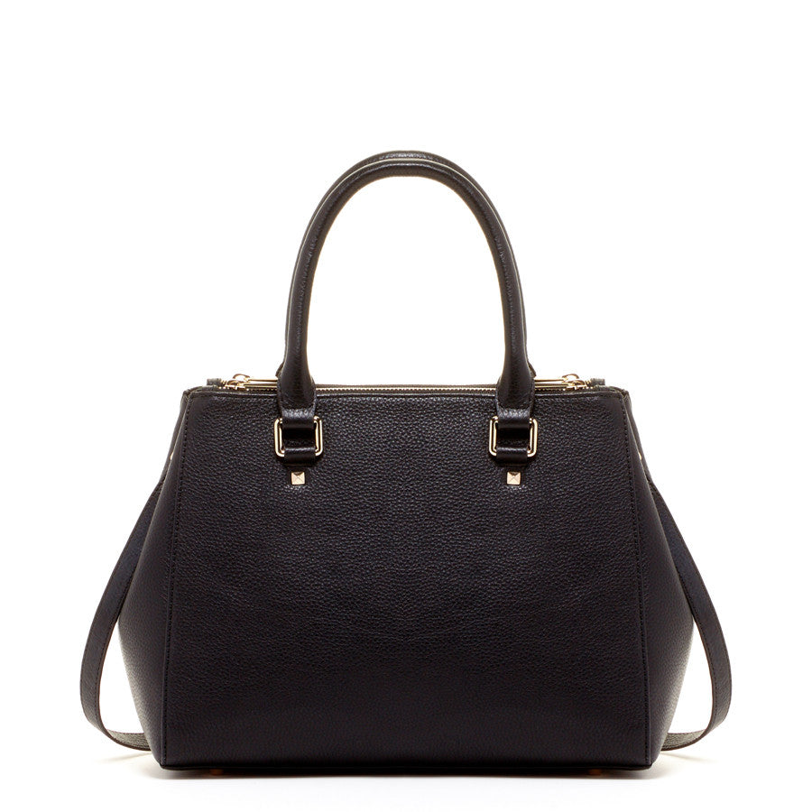 Leather Satchel Bag Black - RoshelLuxe.com
