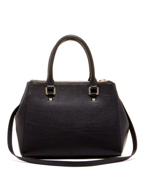 Leather Satchel Bag Black - RoshelLuxe.com