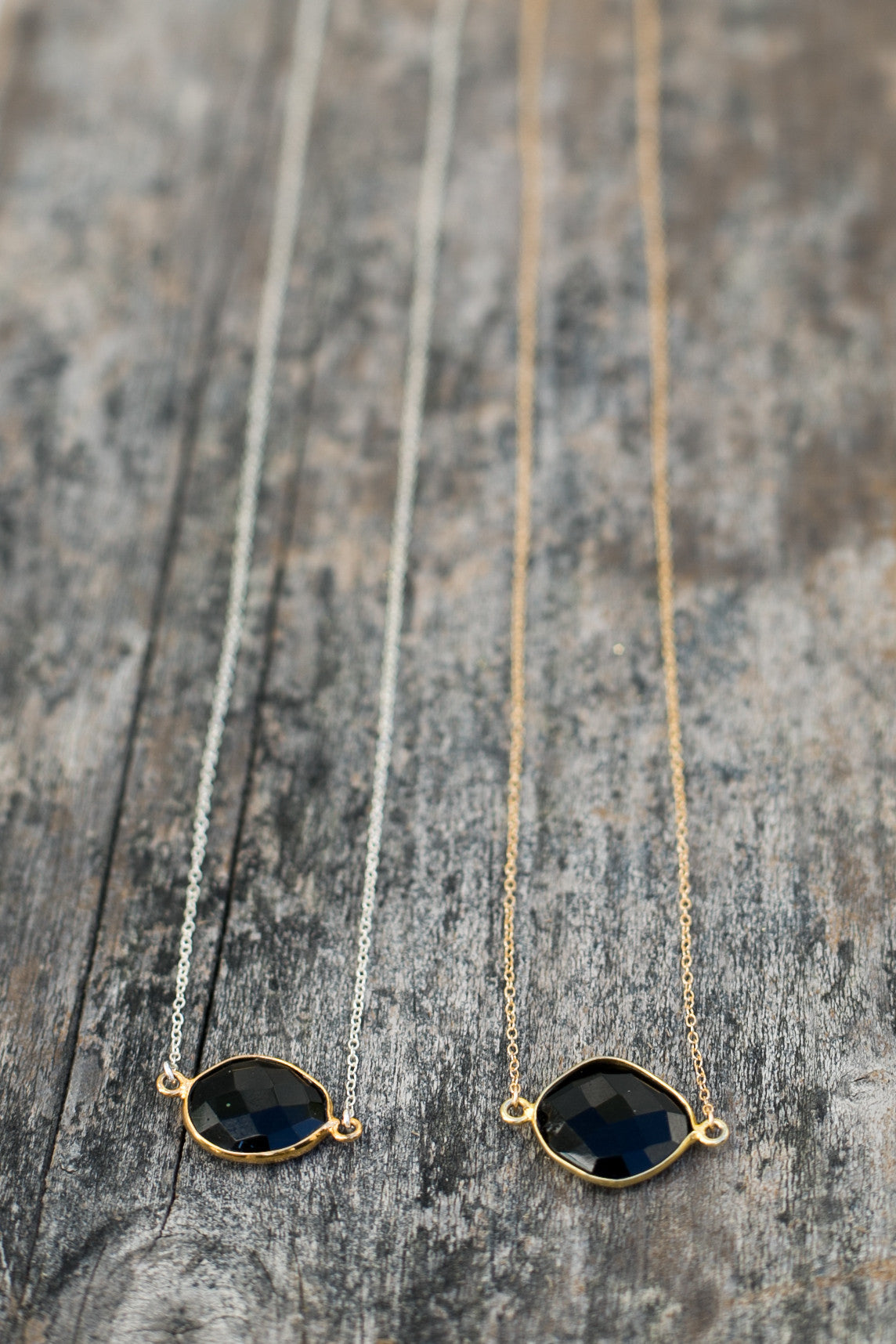 Black onyx gemstone necklace handmade jewelry for women - RoshelLuxe.com