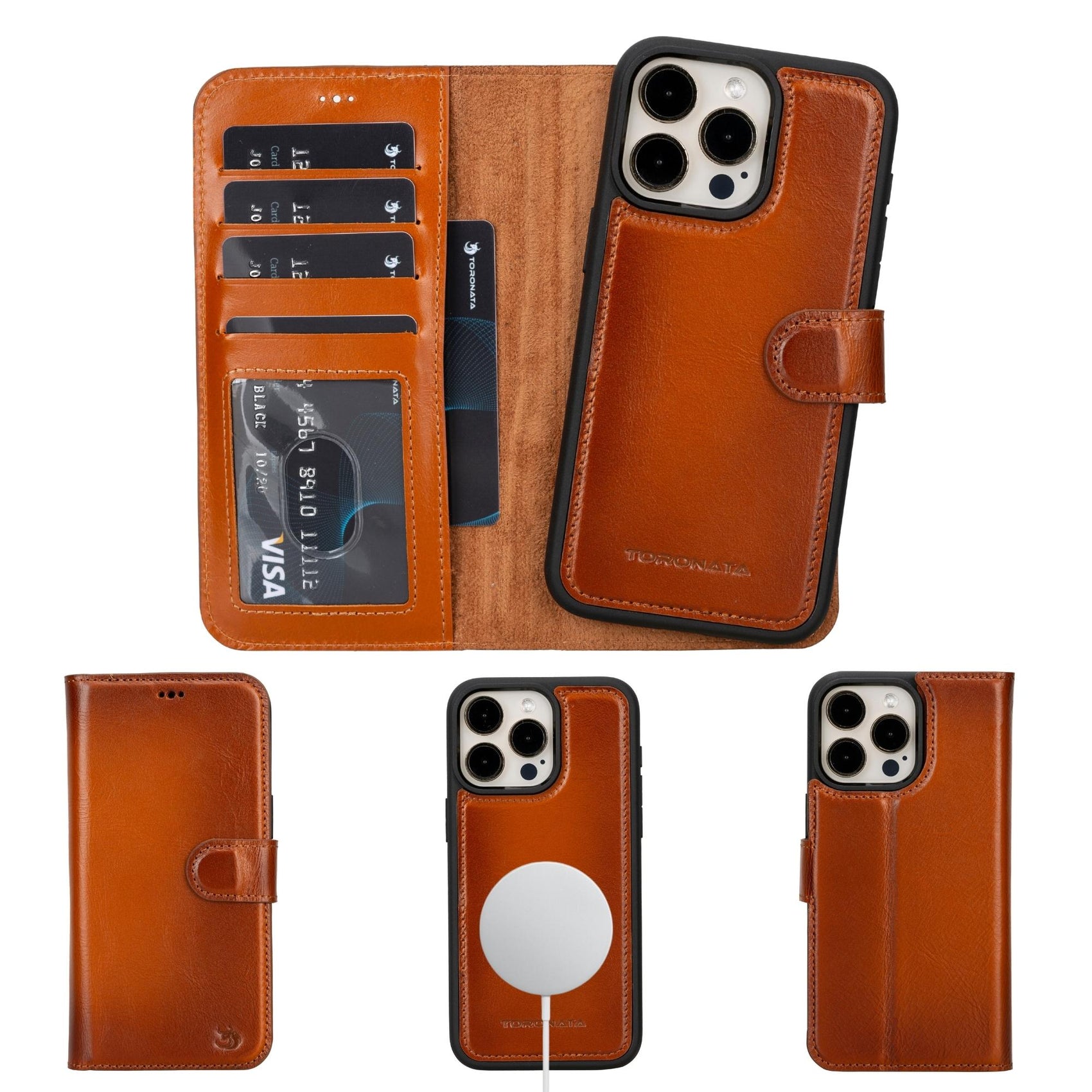 Casper iPhone 14 Series Detachable Leather Wallet Case - RoshelLuxe.com