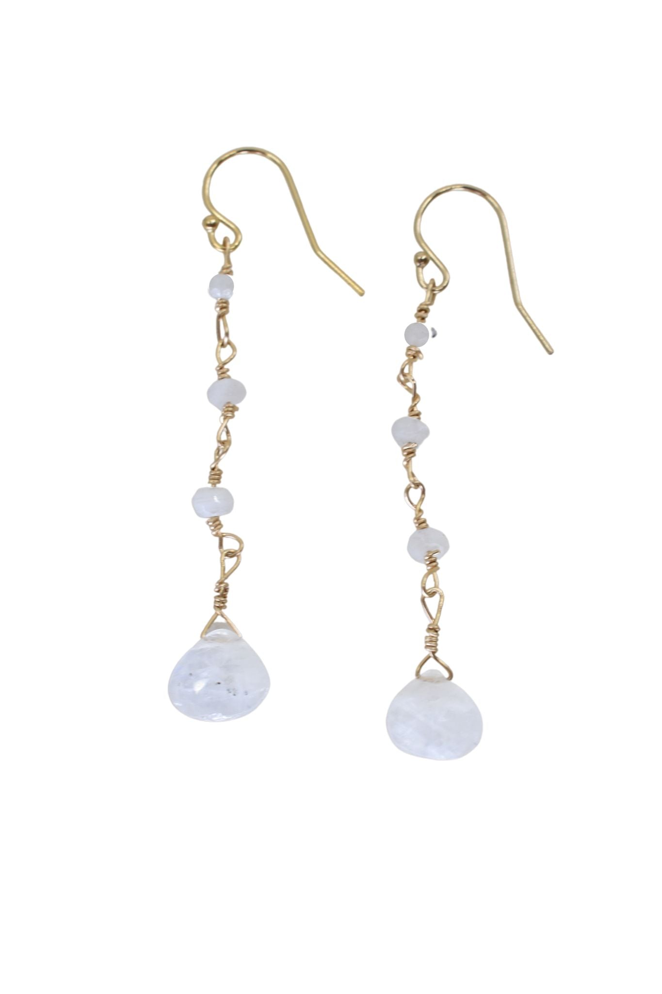 Moonstone crystal drop earrings handmade jewelry for women - RoshelLuxe.com