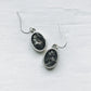Oval Dangle Earrings with Raw Meteorite - RoshelLuxe.com