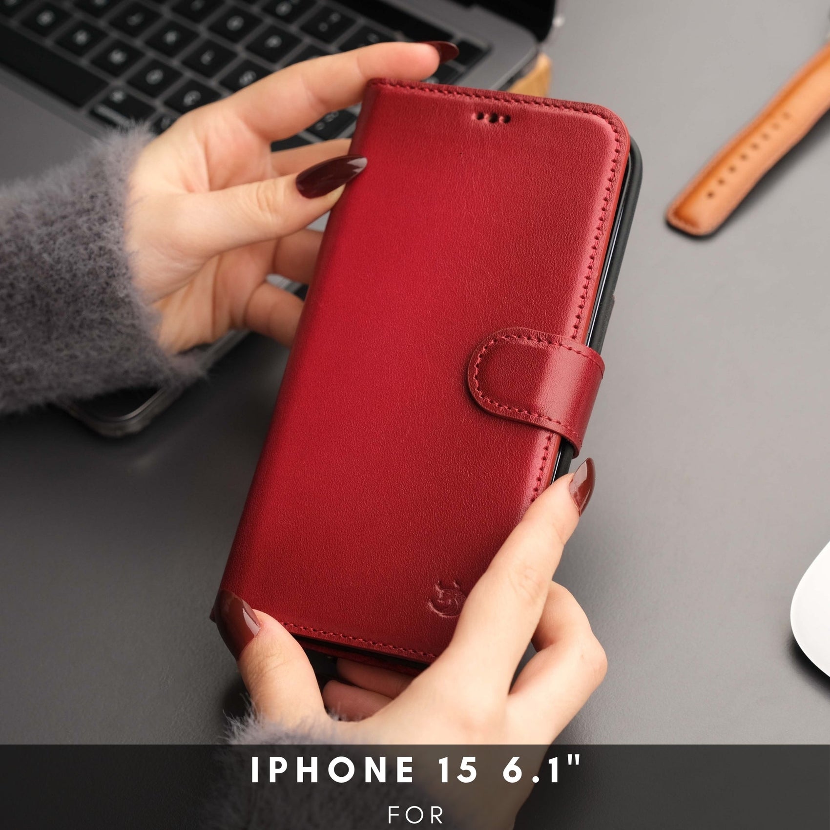 Casper Leather iPhone 15 Wallet Case | Detachable MagSafe Compatible RFID Protection - RoshelLuxe.com