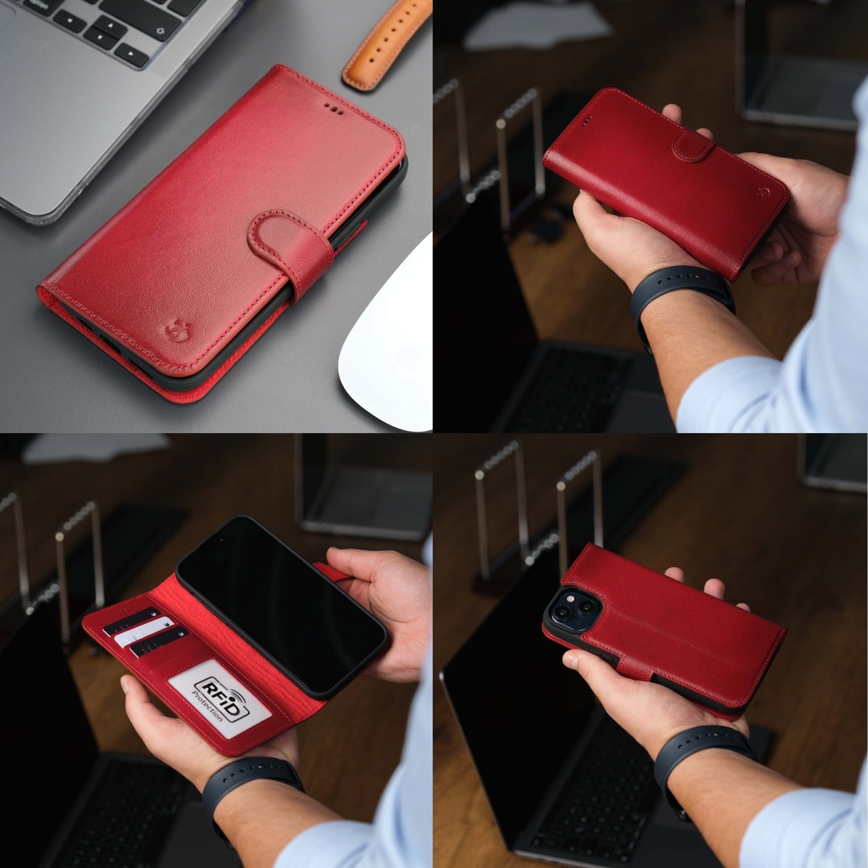 Casper Leather iPhone 15 Wallet Case | Detachable MagSafe Compatible RFID Protection - RoshelLuxe.com