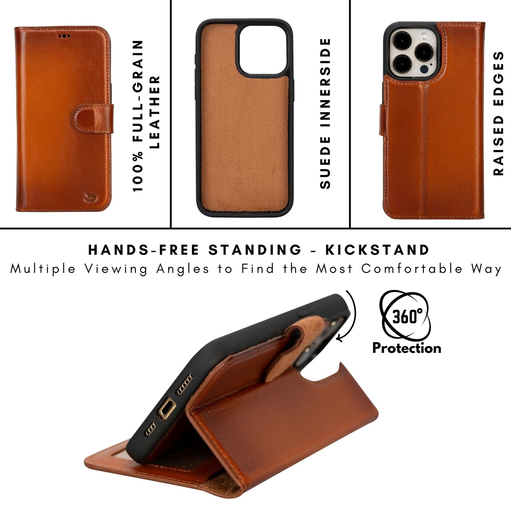 Casper iPhone 14 Series Detachable Leather Wallet Case - RoshelLuxe.com