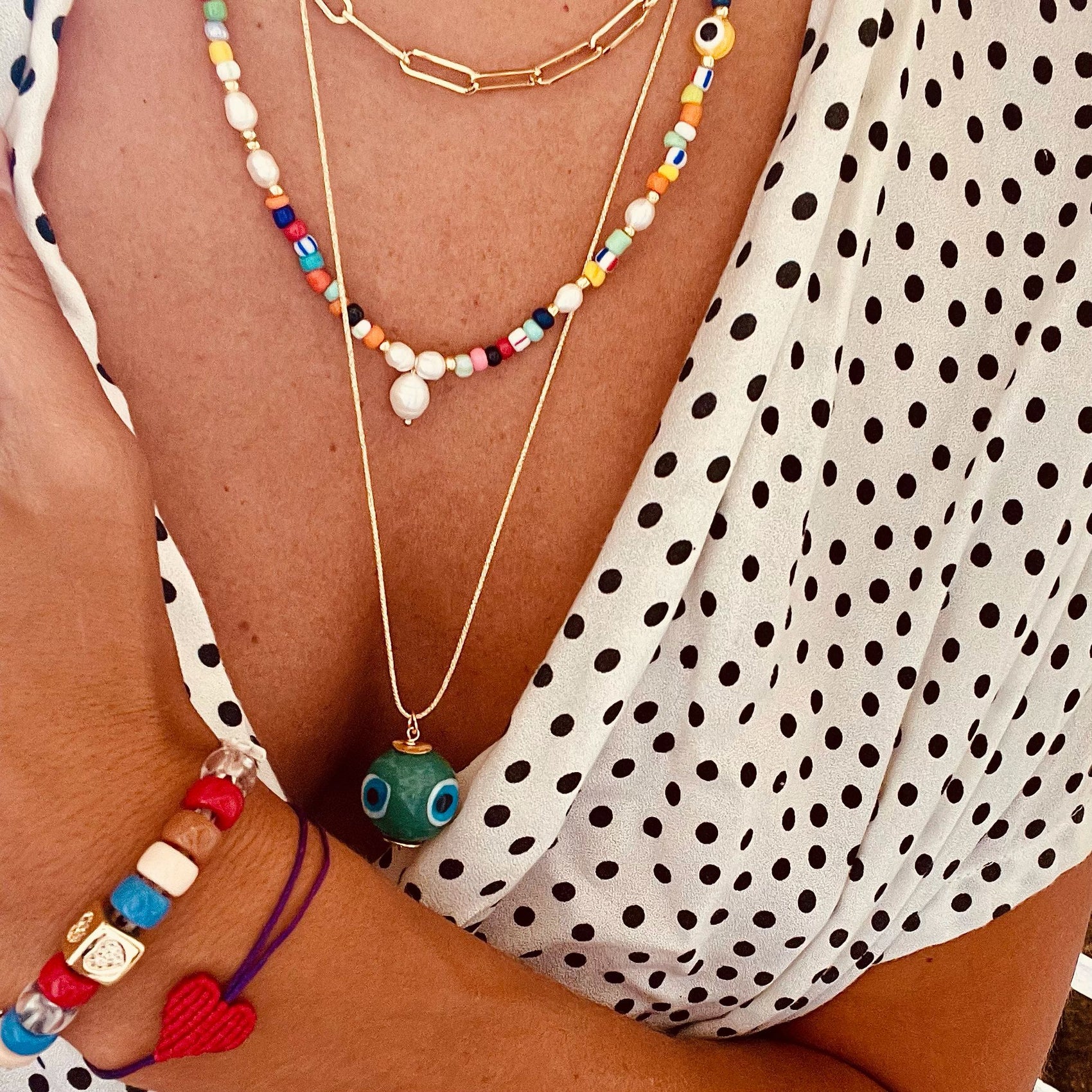Charli Evil Eye Pendant Necklace - RoshelLuxe.com