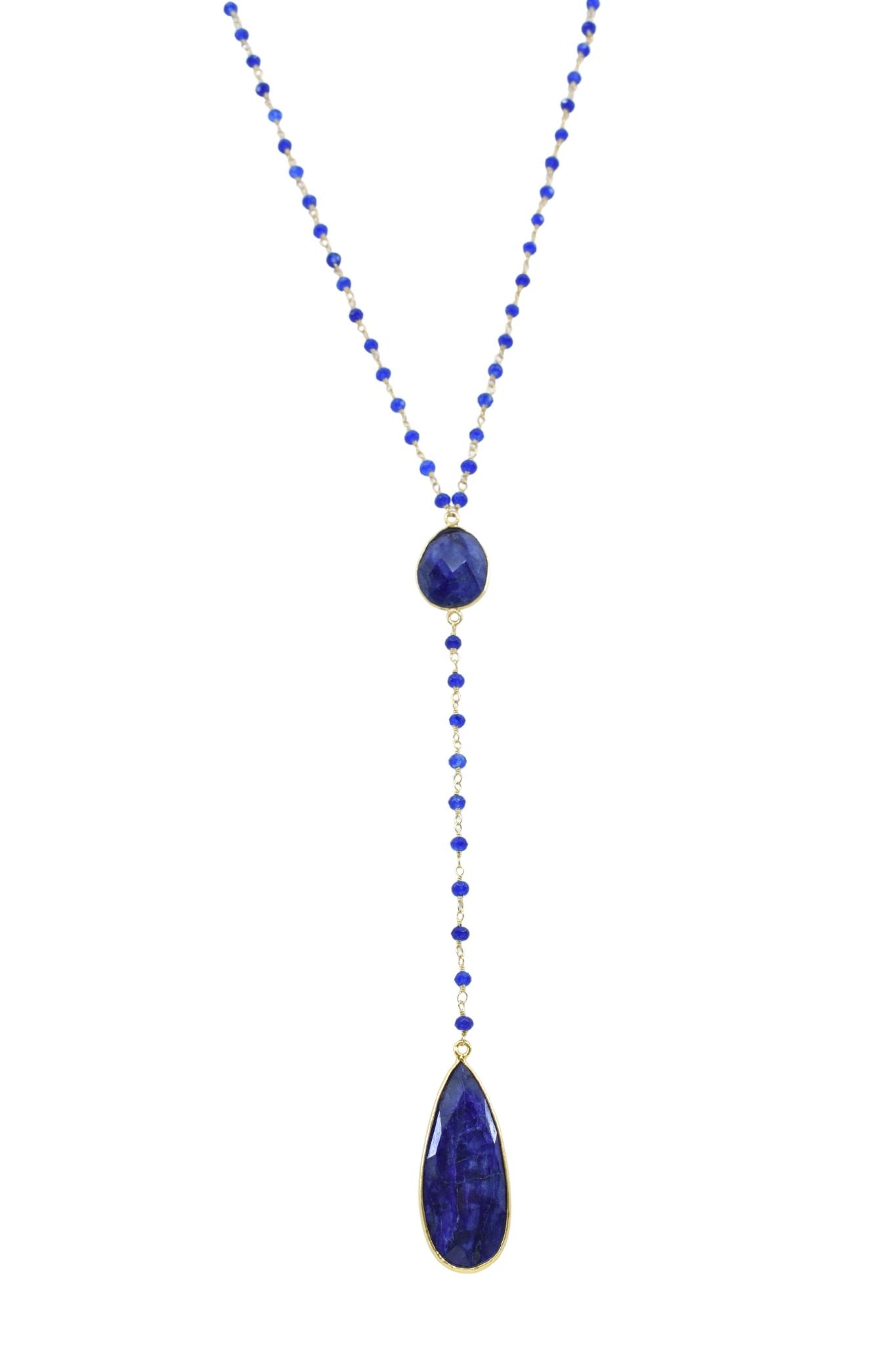 Diana Montecito Sapphire Necklace with elegant sapphire drop pendant for luxury women’s gemstone jewelry. - RoshelLuxe.com