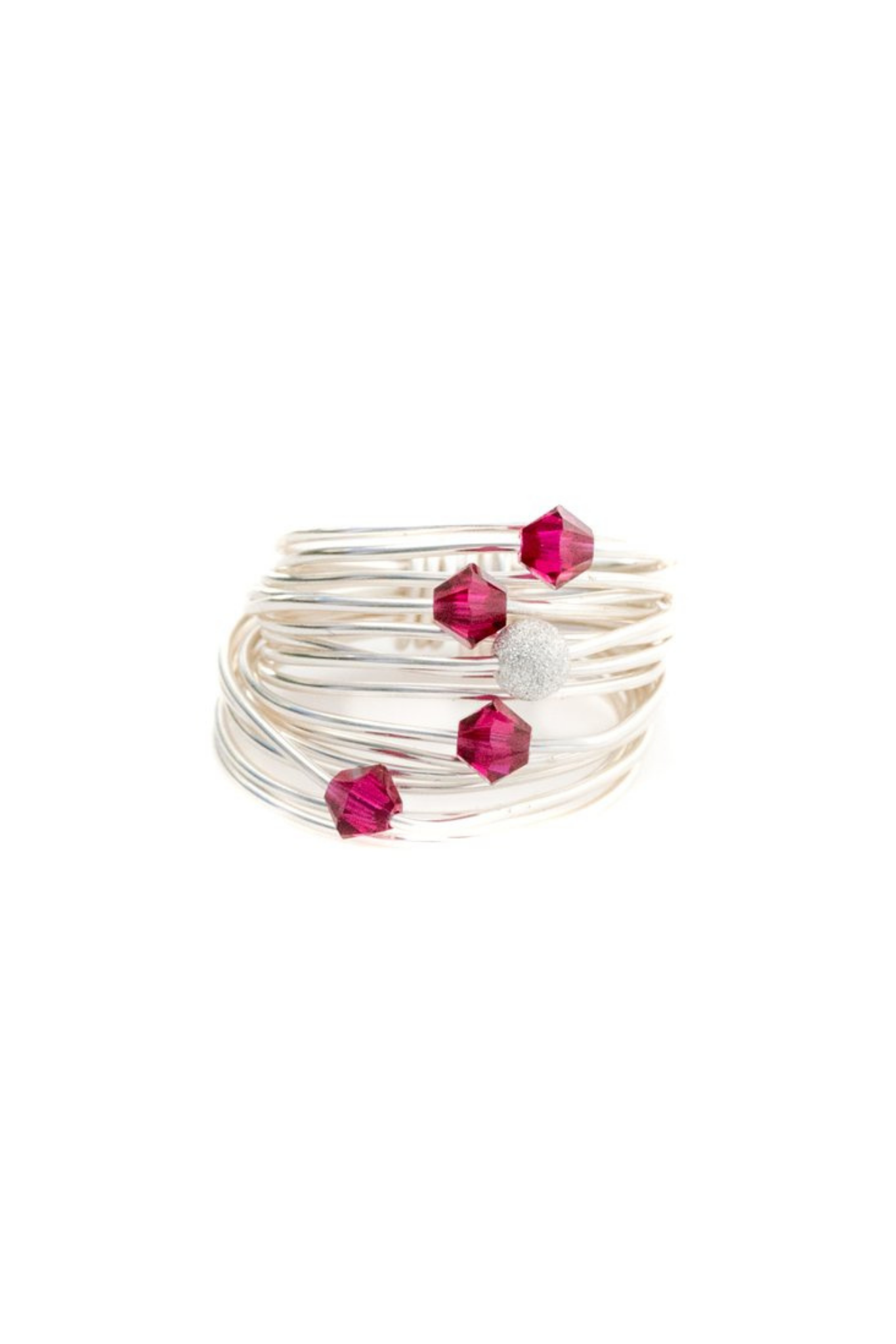 Ruby Swarovski crystal wire wrap ring - RoshelLuxe.com