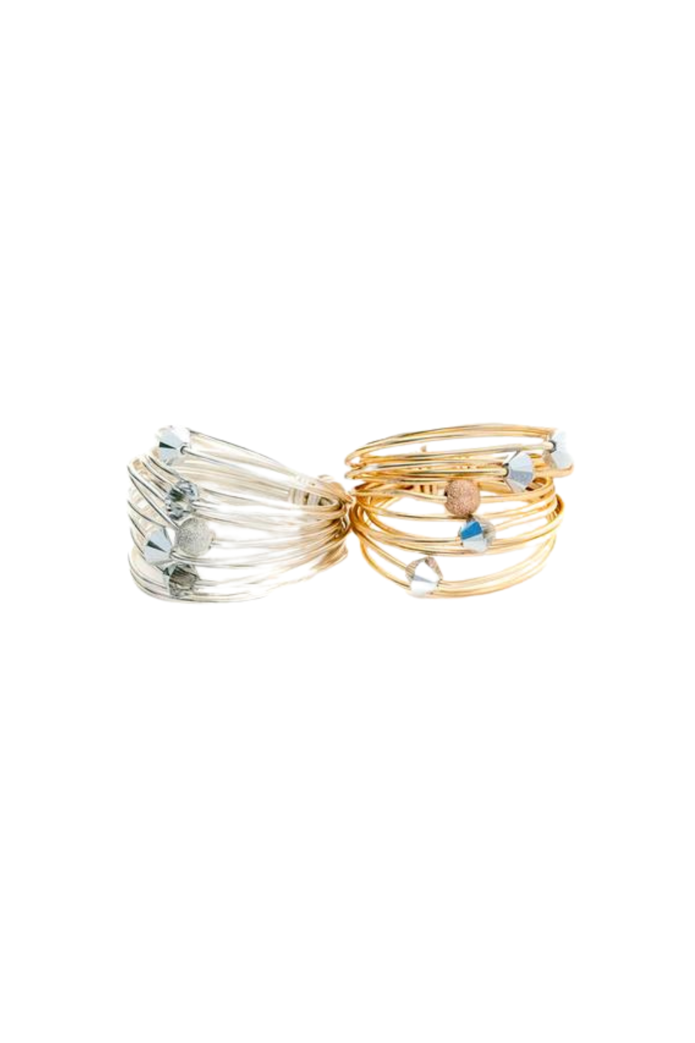 Grey Swarovski crystal wire wrap ring for women - RoshelLuxe.com