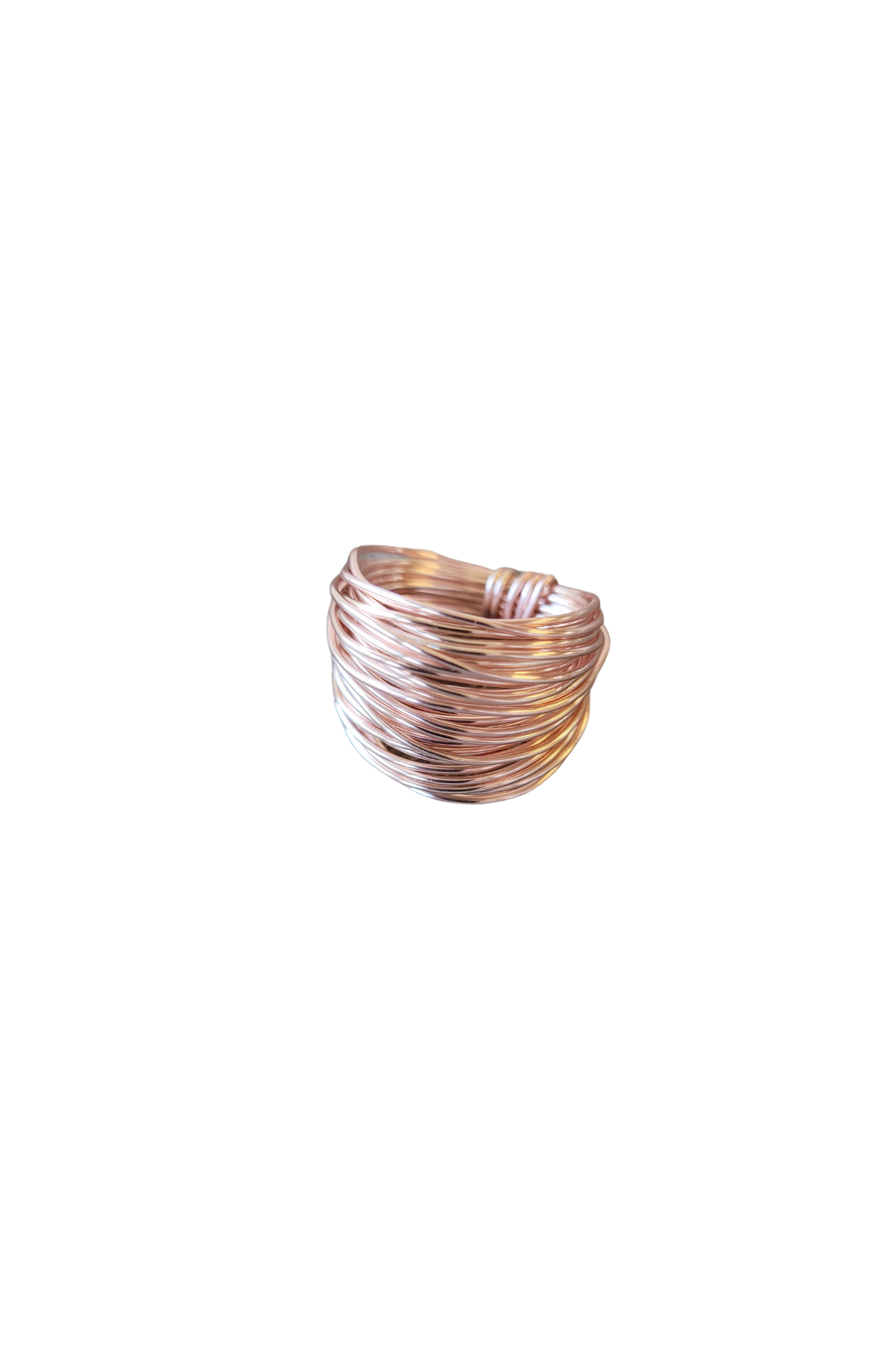 Rose gold wire wrap crystal ring handmade jewelry for women - RoshelLuxe.com