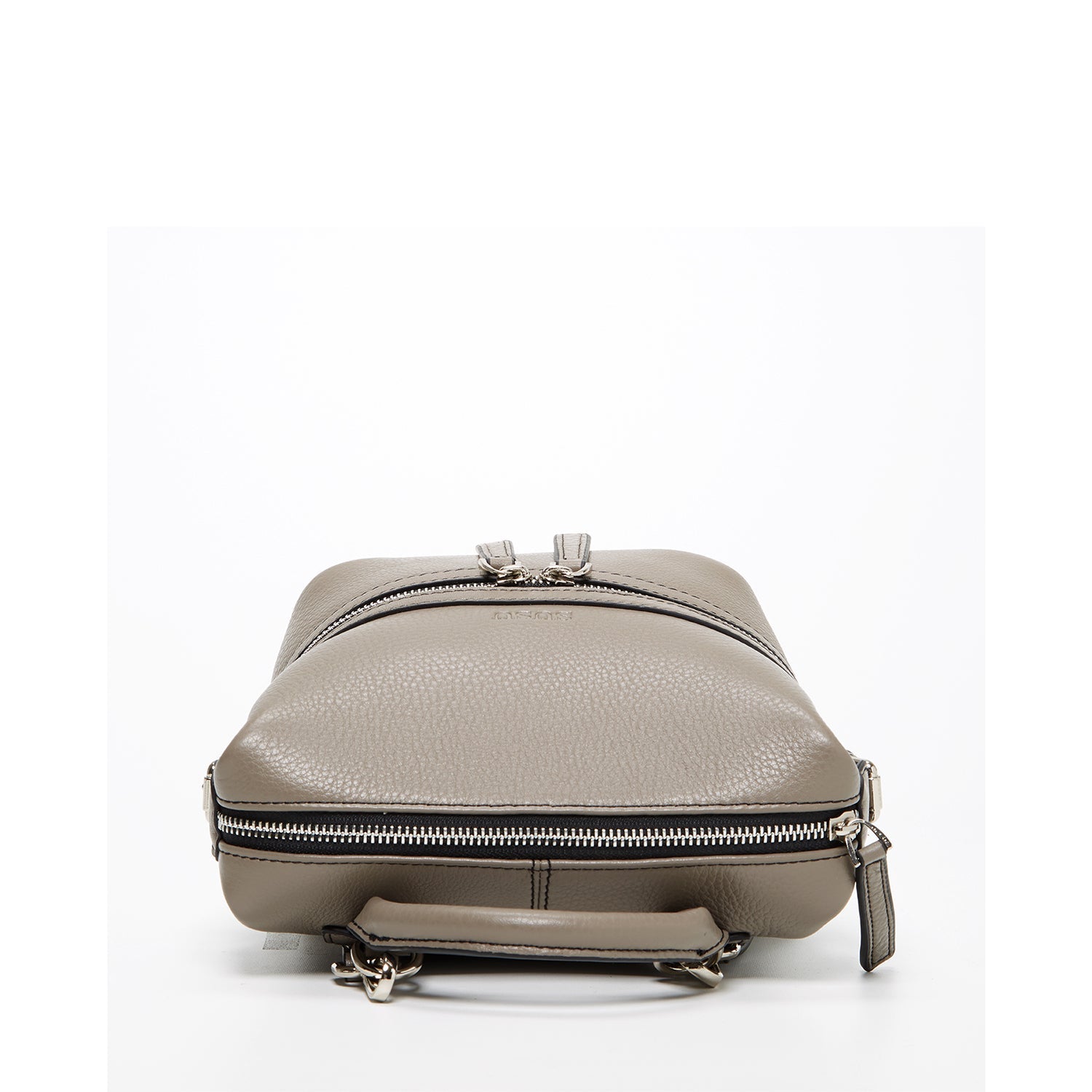 Gray Leather Backpack Purse for Women Convertible Crossbody Bag Medium Size with Front and Back Pockets - RoshelLuxe.com