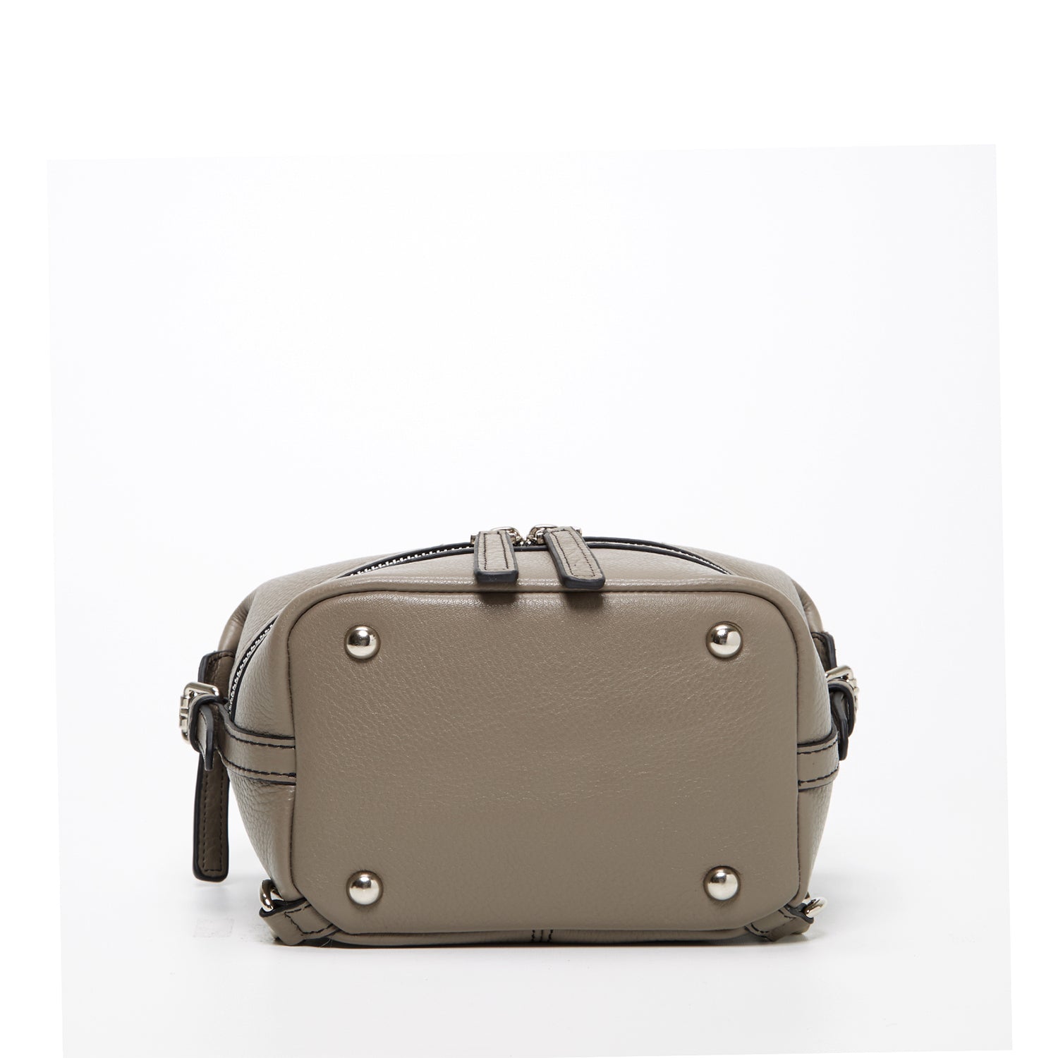 Gray Leather Backpack Purse for Women Convertible Crossbody Bag Medium Size with Front and Back Pockets