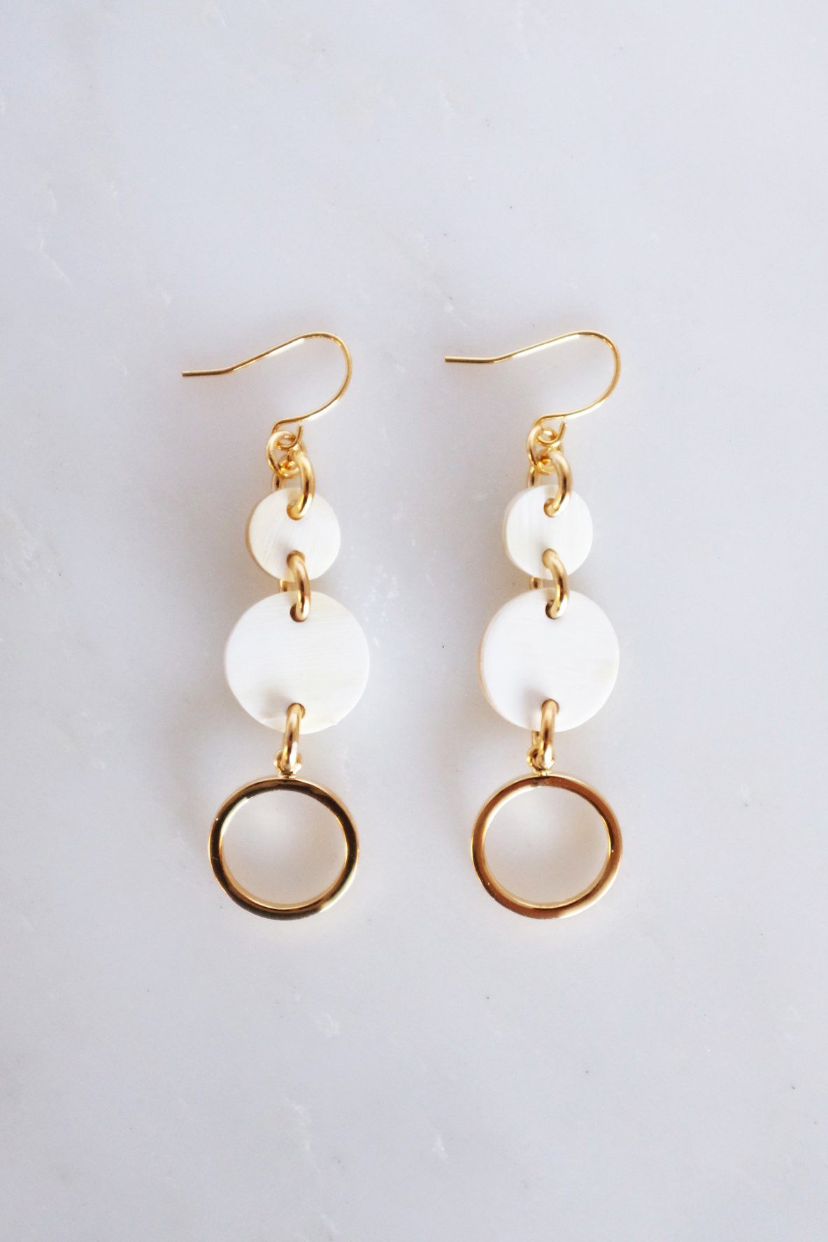 Ba Be Crescent Drop Buffalo Horn Dangle Earrings - RoshelLuxe.com