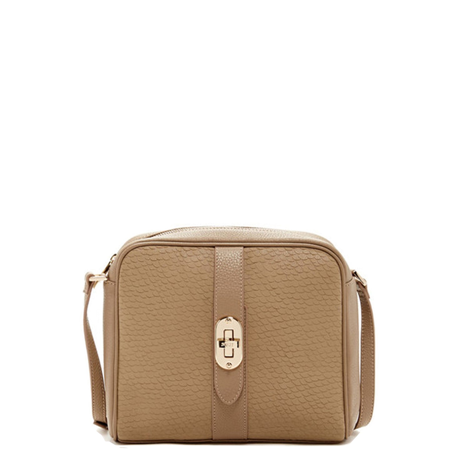Leather Crossbody Bag for Women Medium Size Beige Purse - RoshelLuxe.com