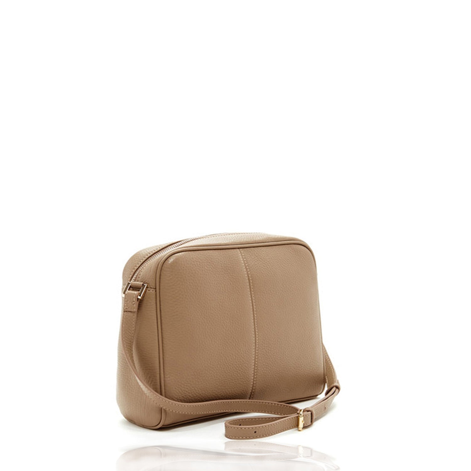 Leather Crossbody Bag for Women Medium Size Beige Purse - RoshelLuxe.com