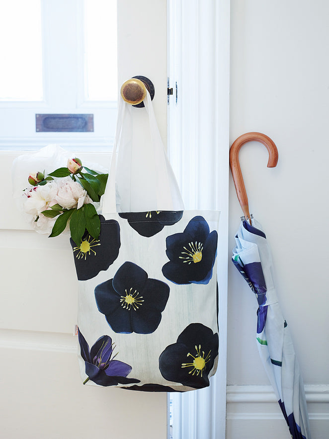Tote Bag: Black Hellebore on Snow - RoshelLuxe.com