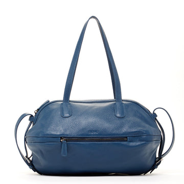 Leather Satchel Bag Blue Shoulder Purse Women's Handbag