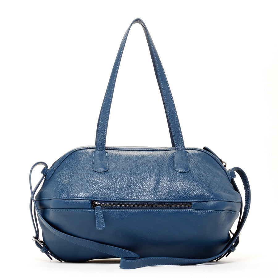 Leather Satchel Bag Blue Shoulder Purse Women's Handbag - RoshelLuxe.com