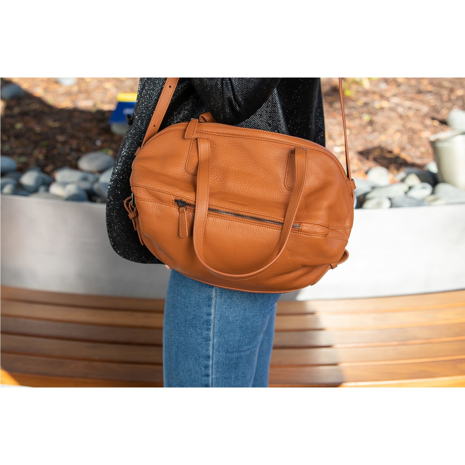 Leather Satchel Bag Brown Shoulder Purse Women's Handbag - RoshelLuxe.com