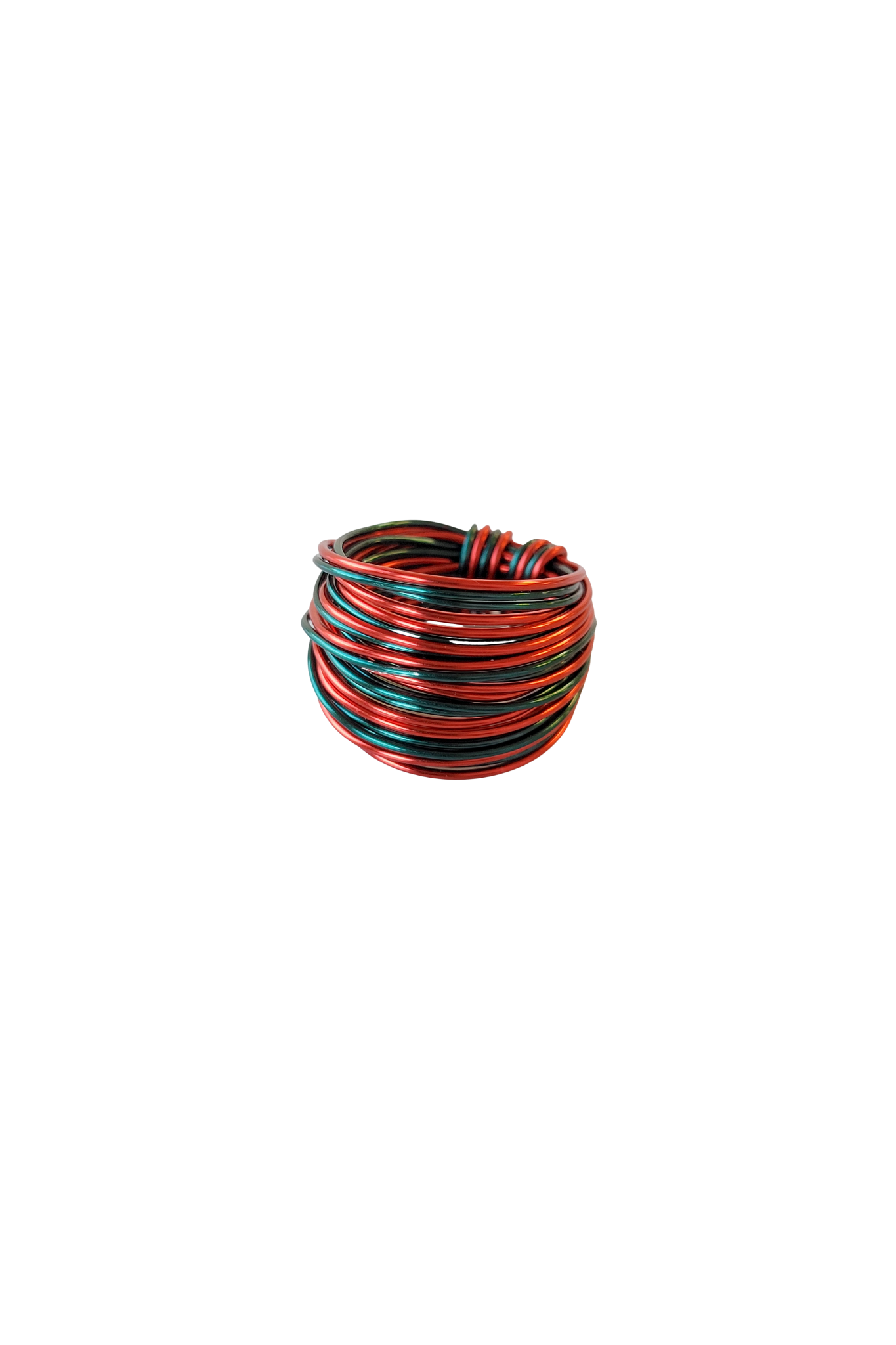 Red and green crystal wire wrap ring handmade jewelry for women - RoshelLuxe.com