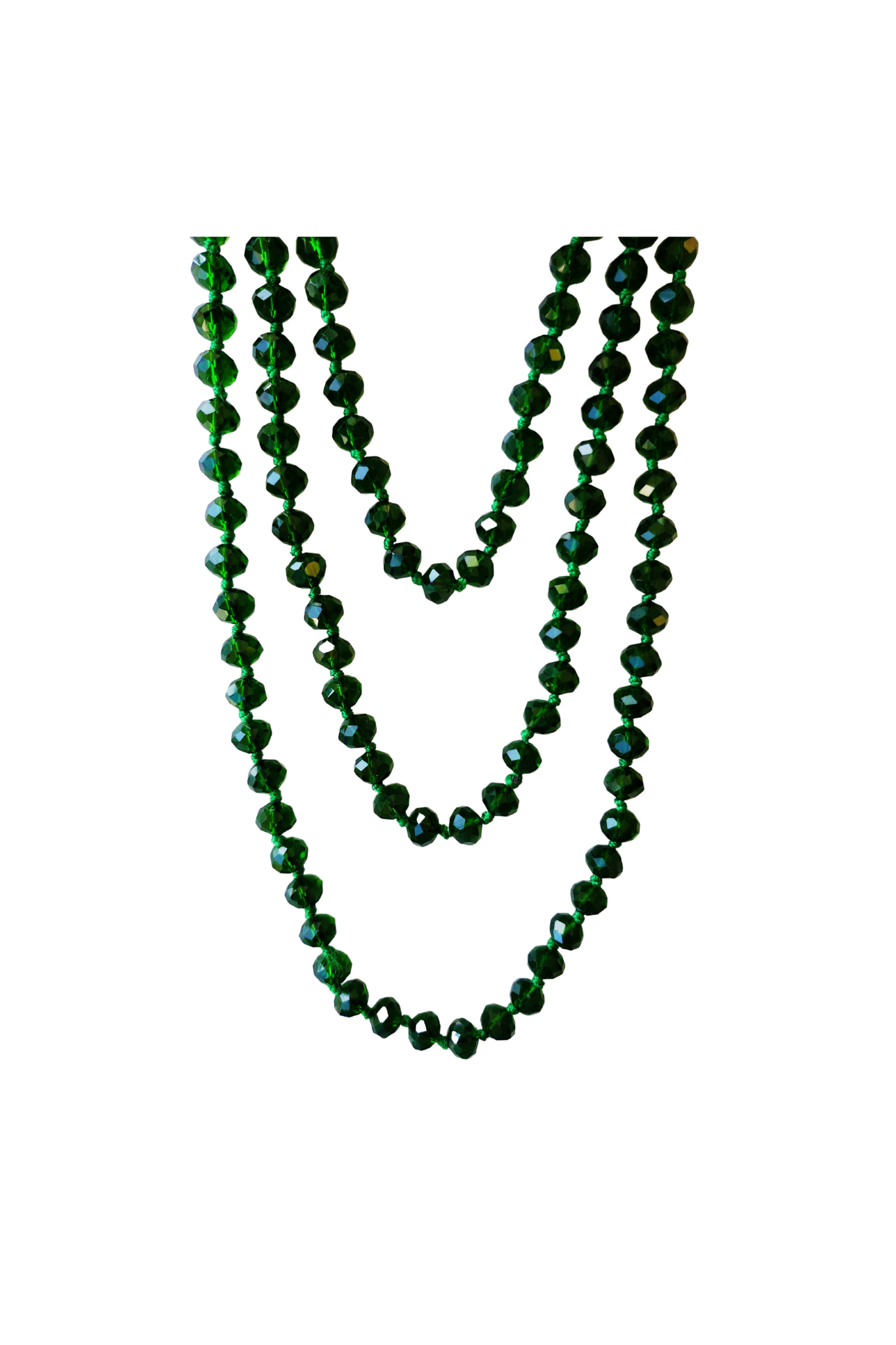 Emerald green crystal beaded necklace handmade jewelry for women - RoshelLuxe.com