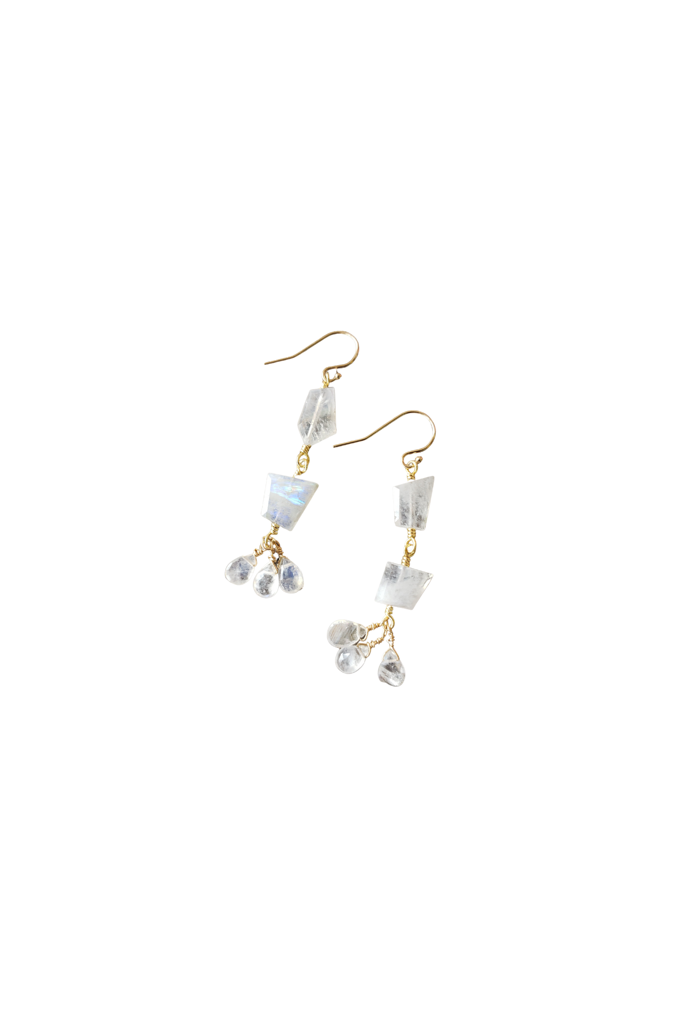 moonstone earrings handmade elegant UK jewelry - RoshelLuxe.com
