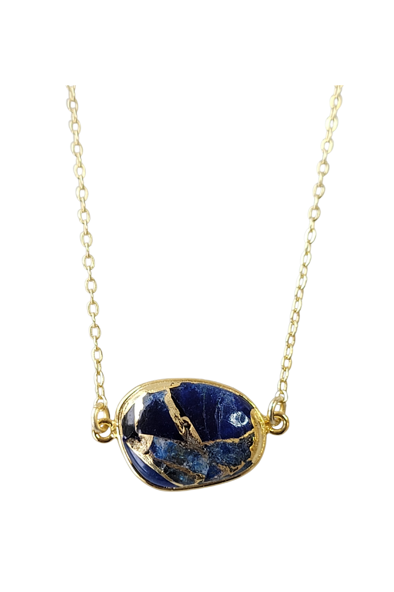 Blue Mojave copper turquoise necklace handmade jewelry for women - RoshelLuxe.com