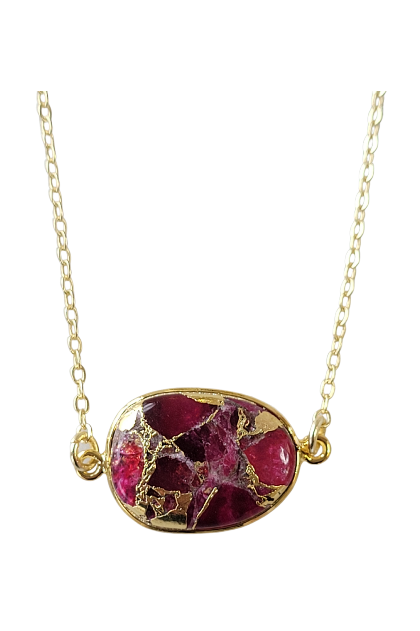 Red Mojave copper turquoise necklace handmade jewelry for women - RoshelLuxe.com