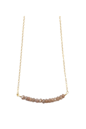 Michelle Bar Necklace in Peach Moonstone