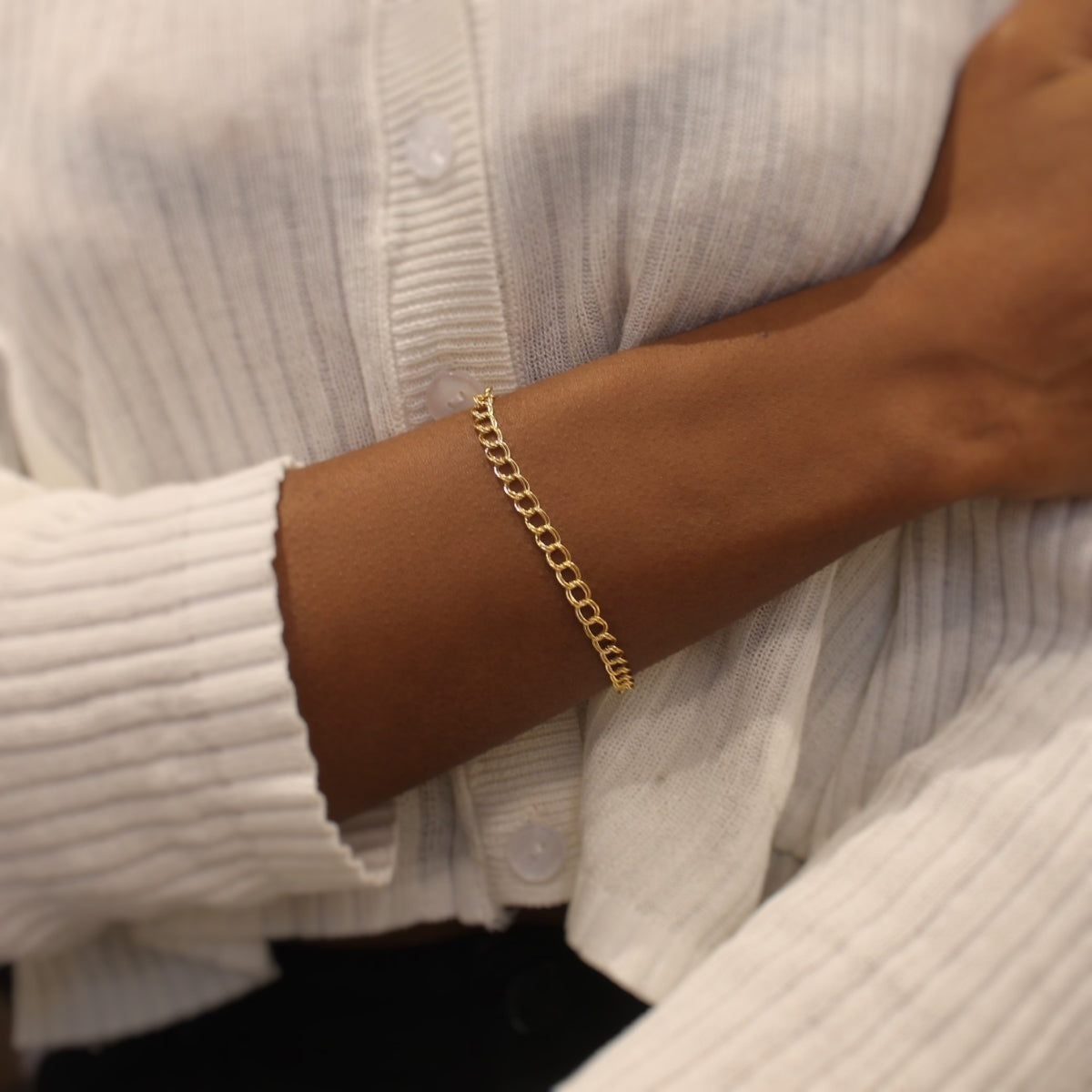 Double Curb Chain Bracelet - RoshelLuxe.com