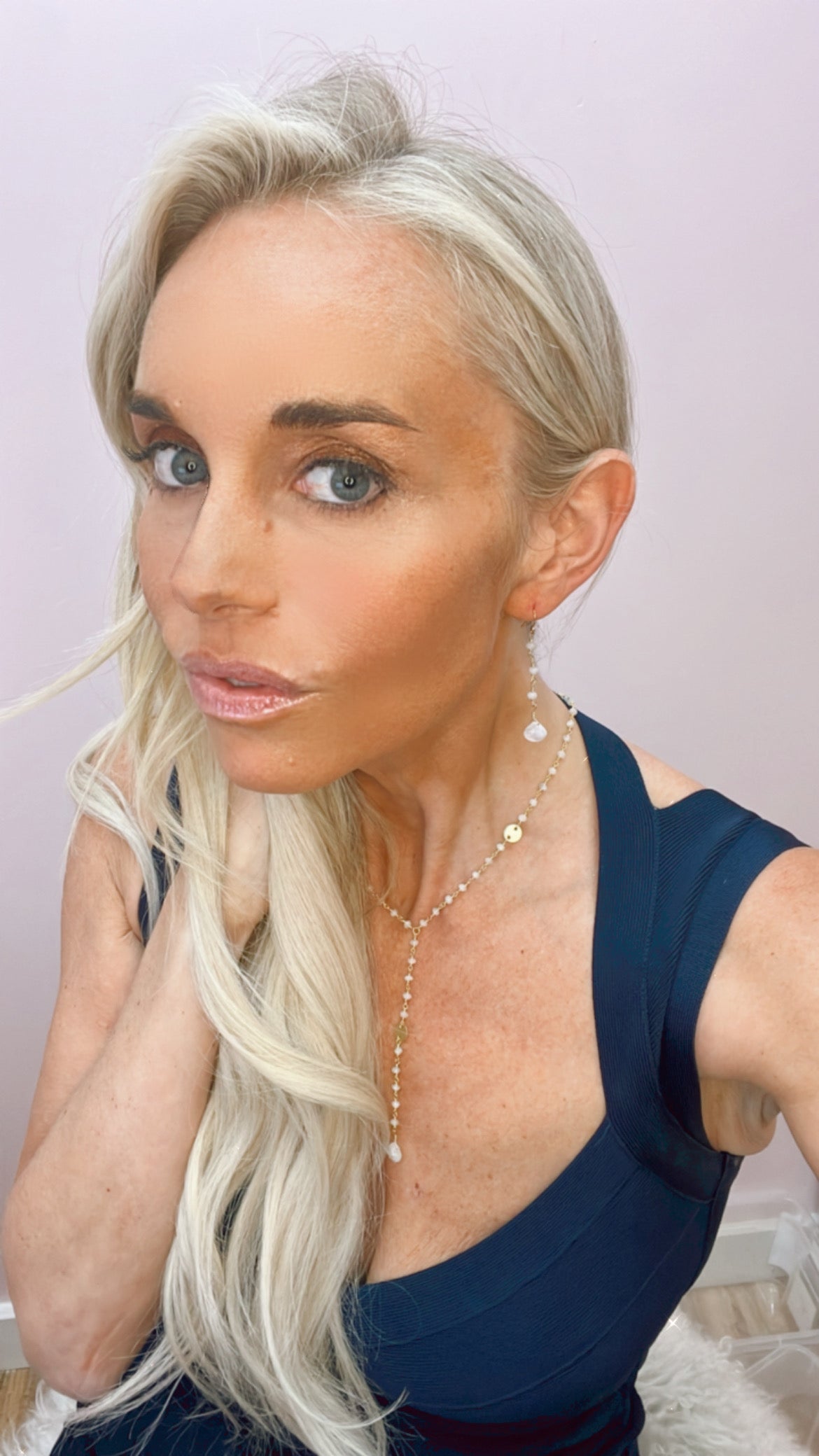 Moonstone crystal drop earrings handmade jewelry for women - RoshelLuxe.com