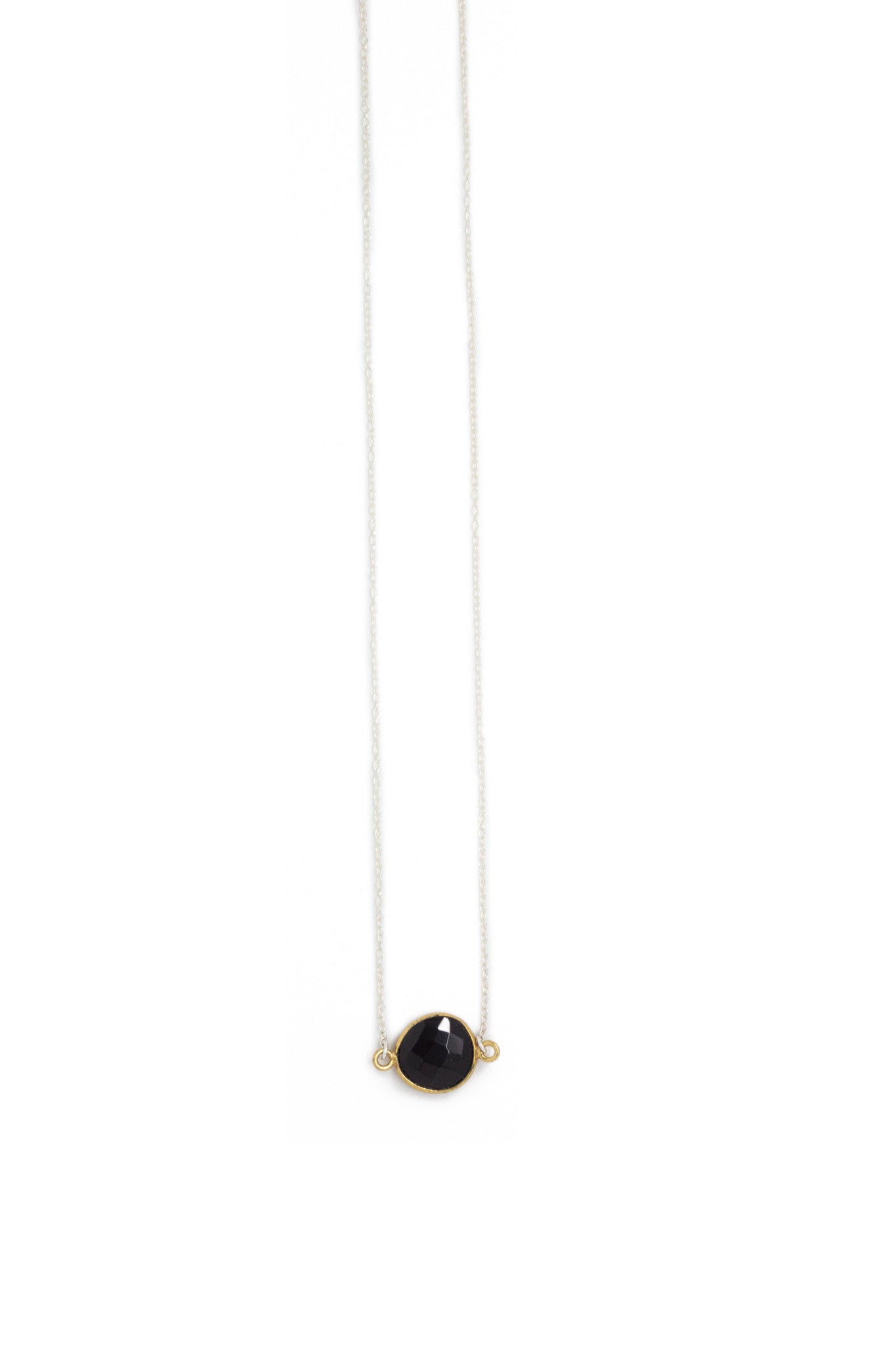 Black onyx gemstone necklace handmade jewelry for women - RoshelLuxe.com