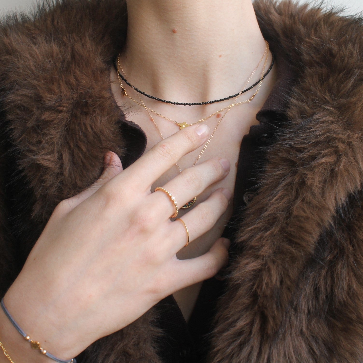 Forever diamond beaded ring handmade jewelry for women - RoshelLuxe.com