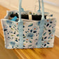 Bloom Blue Floral Couture Tote - RoshelLuxe.com