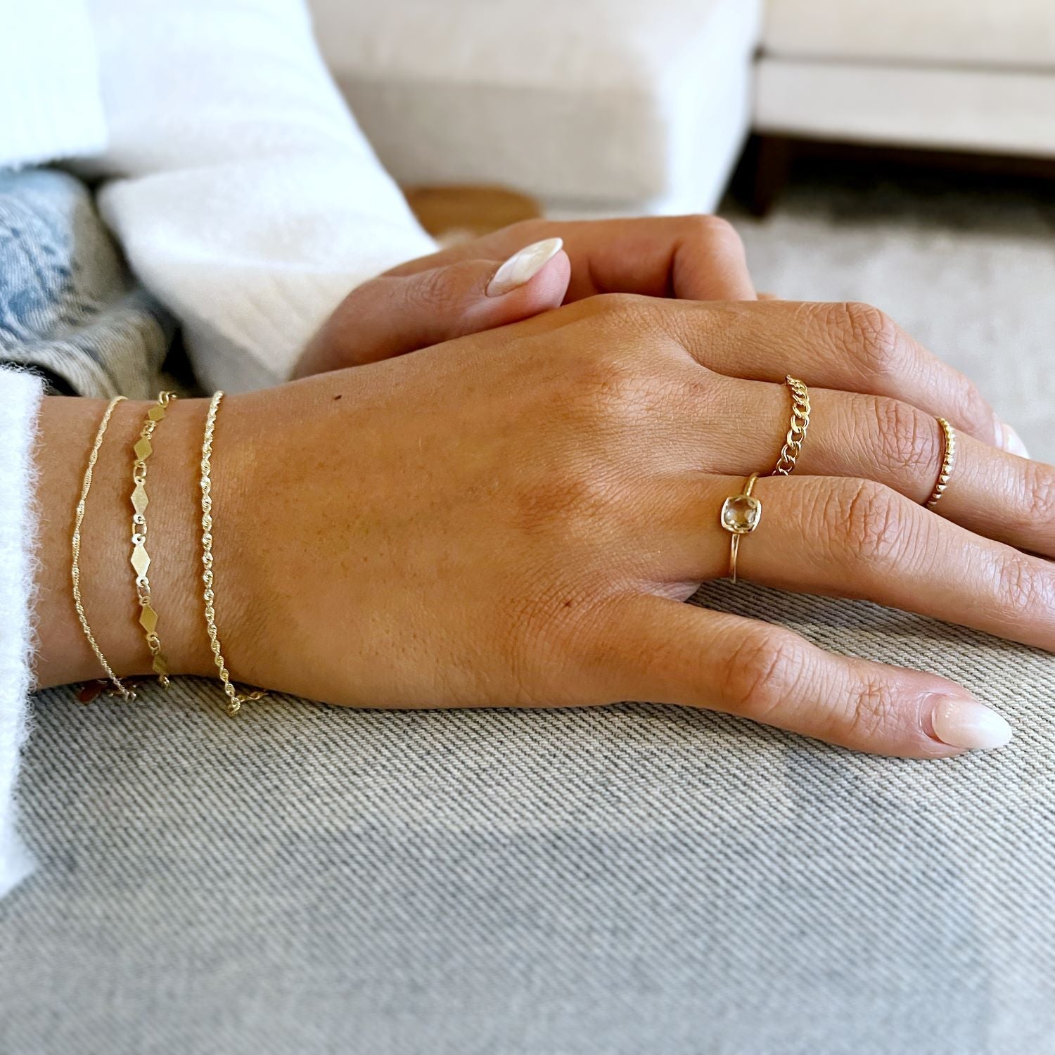 French Rope Chain Bracelet - RoshelLuxe.com