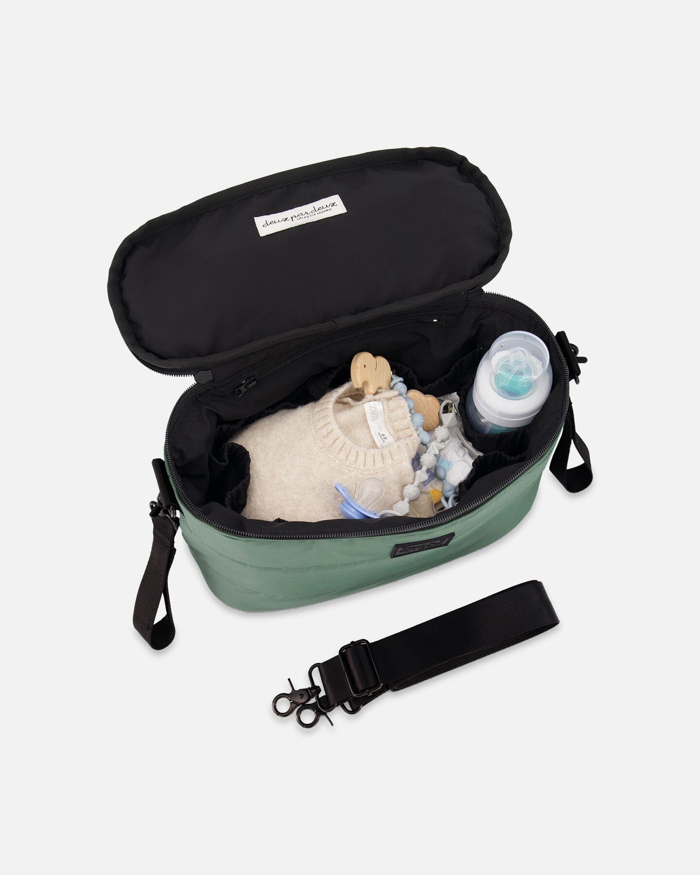 Mini Diaper Bag Dark Gray Green - RoshelLuxe.com