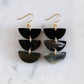 Hanoi Triple Crescent Buffalo Horn Earrings - RoshelLuxe.com