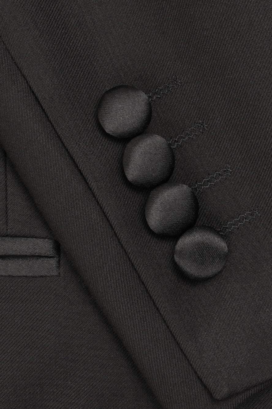 "Kingston" Black Tuxedo Jacket - RoshelLuxe.com
