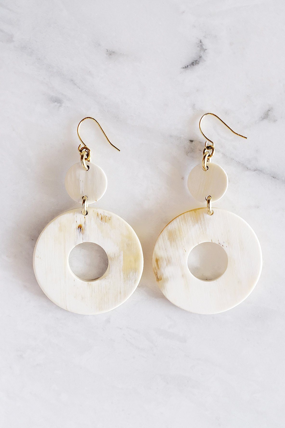 Hoan Toan 16K Gold-Plated Brass Buffalo Horn Donut Dangle Earrings - RoshelLuxe.com
