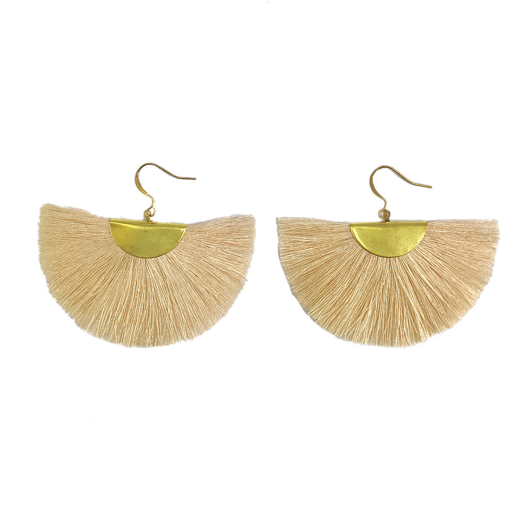 Half moon fan earrings for women in boho statement design
