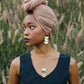 Hanoi Triple Crescent Buffalo Horn Earrings - RoshelLuxe.com