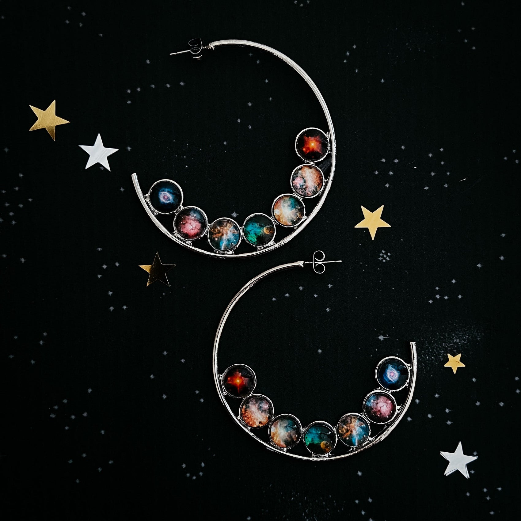 Nebula Rainbow Pride Hoop Earrings - RoshelLuxe.com