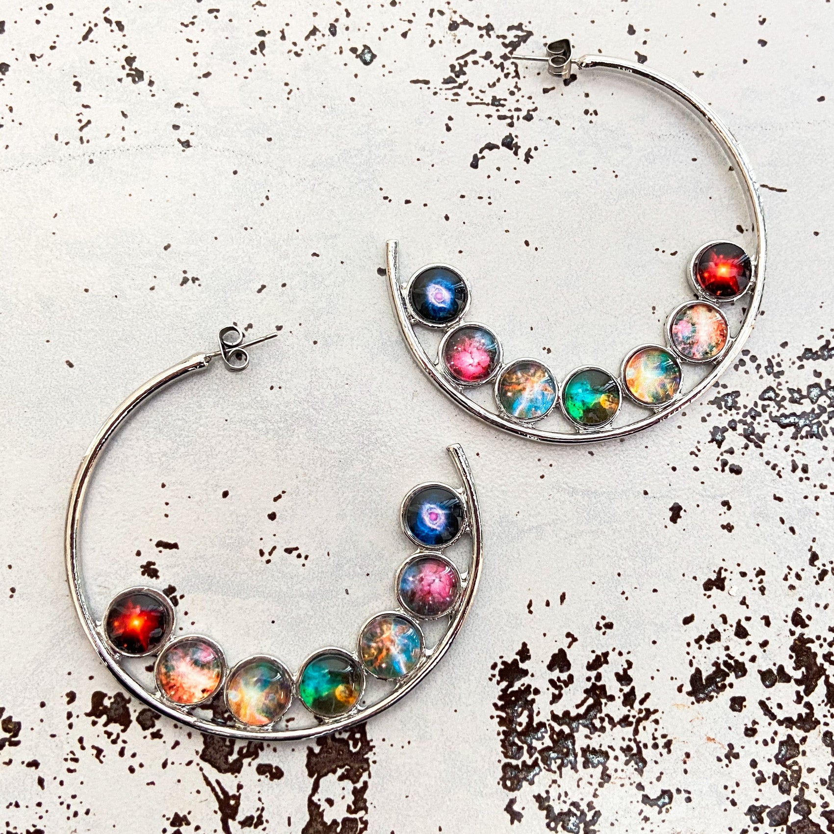 Nebula Rainbow Pride Hoop Earrings - RoshelLuxe.com